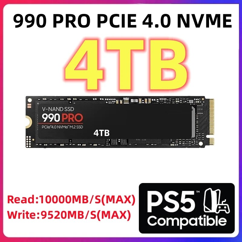  귣 990PRO SSD M2 2280 PCIe 4.0 NVME б 10000 MB/S ָ Ʈ ϵ ũ,  ܼ, Ʈ, PC, PS5 , 1TB, 2TB, 4TB